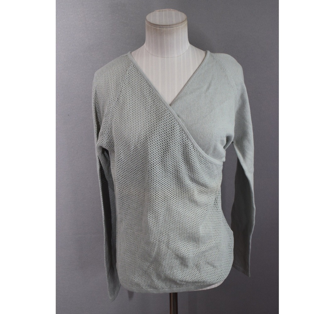 Alp-n-Rock ANR+ Colette Wrap Sweater Large Sage Green Mesh Knit Long Sleeve New